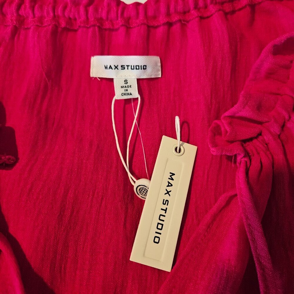 Max Studio Women's Red Dress Sleeveless Tiered Casual Summer Tassels‎ Boho Small - Picture 9 of 11